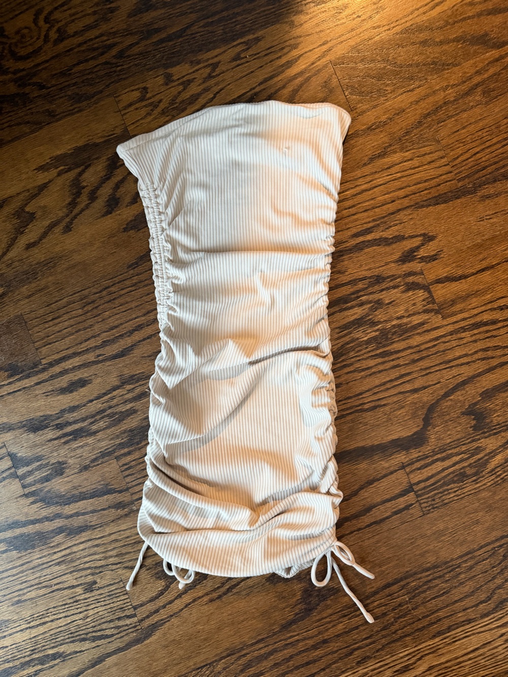 Princess Polly Ribbed Off-Shoulder Bandeau in Cream
